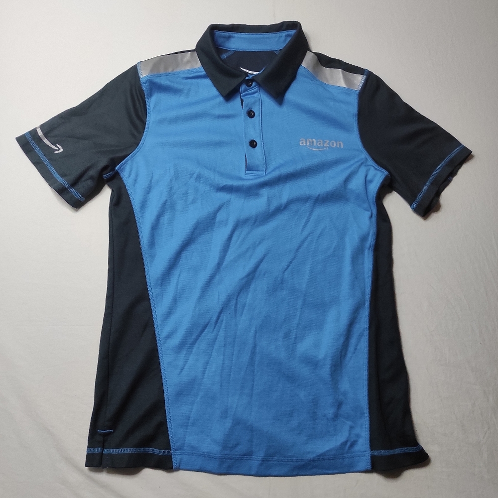 Amazon Polo S by Luly Yang Blue Reflective Delivery Employee
